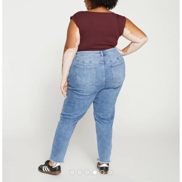 Universal Standard Joni High Rise Curve Skinny Jeans Sz 38 Womens Blue Distresse - Picture 2 of 11